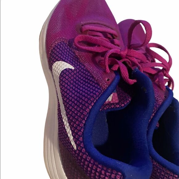 Nike Shoes Womens 8 Purple Blue Revolution 3 Running Training Sneakers - Picture 3 of 11